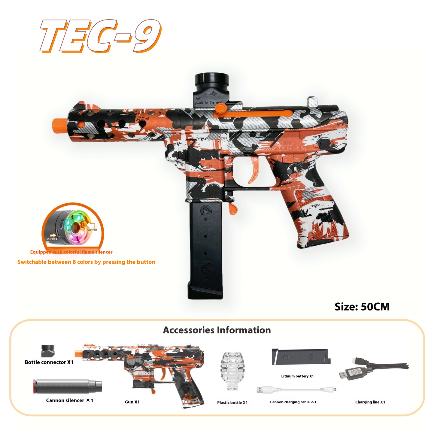 TEC-9 Fully Automatic Blasting Gel Blaster