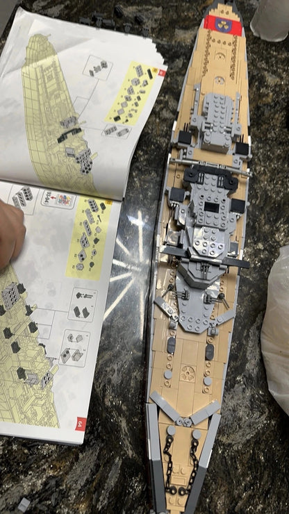 WWII Large Bismarck Battleship Building Blocks