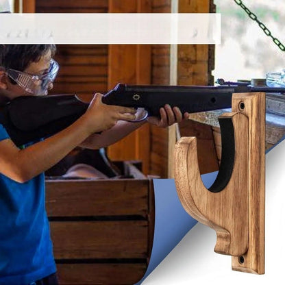 Solid Wood Wall-Mounted Toy Gun Display Rack (Set of 2)