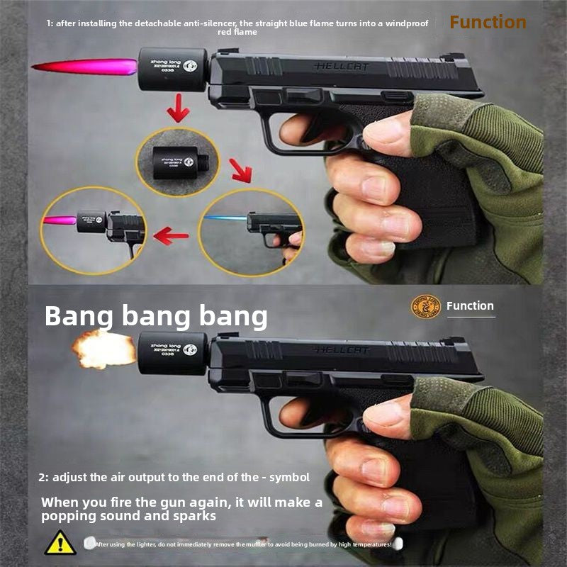 HellCat Three Magazine Metal Windproof Gun Shape Lighter