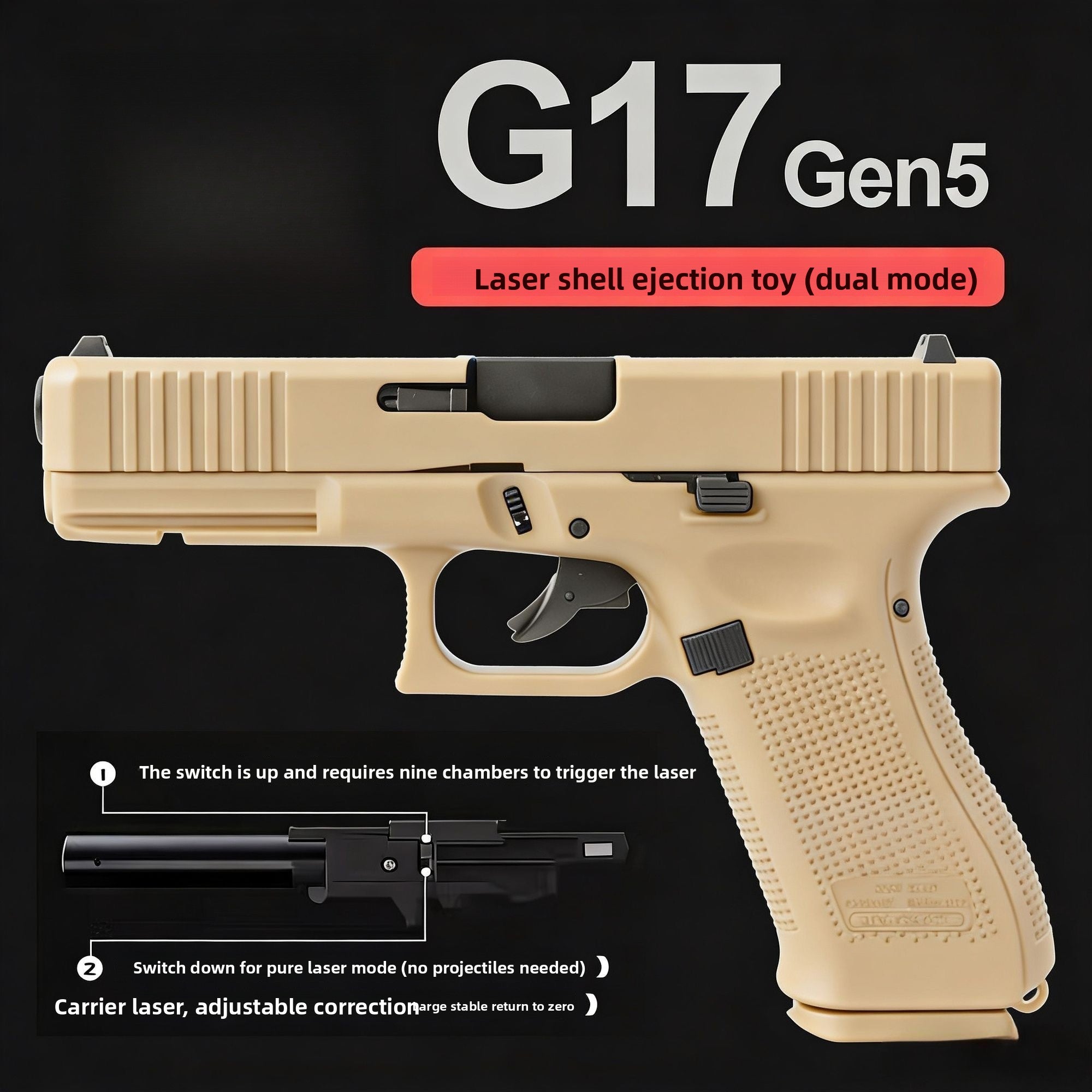 MLF G17 Gen5 Shell Ejection Laser Gun - Toy Pistol – AKAG TOY