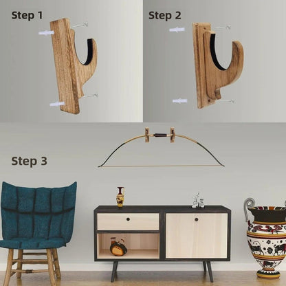 Solid Wood Wall-Mounted Toy Gun Display Rack (Set of 2)