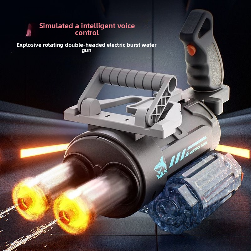 Gatling Dual-Barrel Electric Water Gun with AI Voice Control