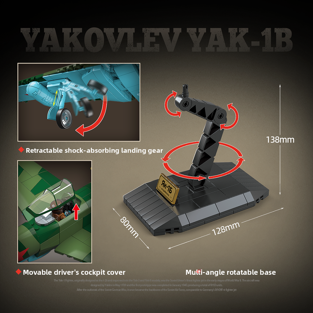 Soviet Air Force YAK-1B Fighter Building Block Set