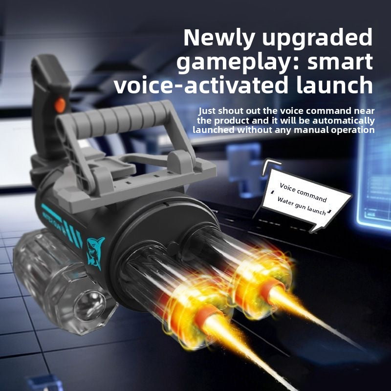 Gatling Dual-Barrel Electric Water Gun with AI Voice Control
