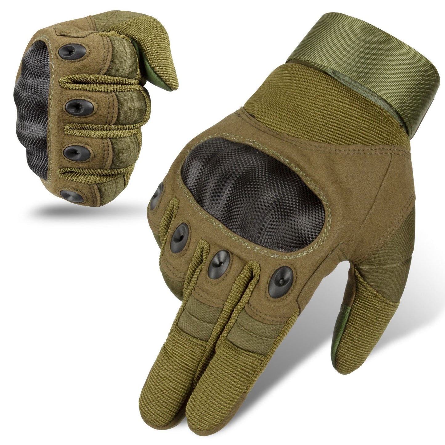 green-full-finger-gloves