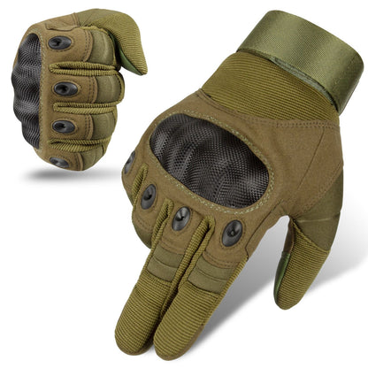 green-full-finger-gloves