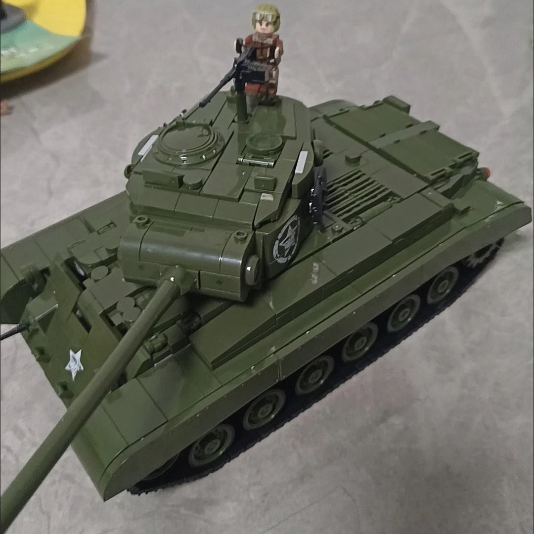 WWII American M26 Pershing Heavy Tank Building Block Model