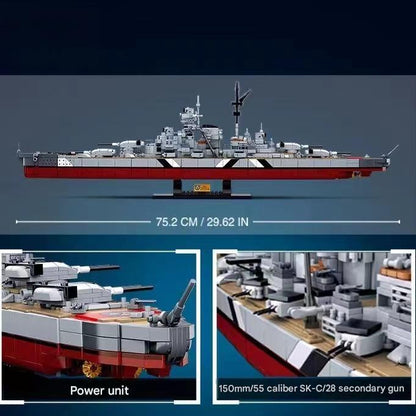 WWII Large Bismarck Battleship Building Blocks