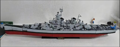 WWII USS Missouri Battleship Aircraft Carrier Military Building Block Model