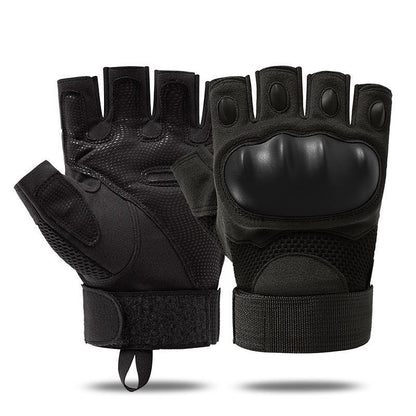 black-tactical-half-finger-gloves
