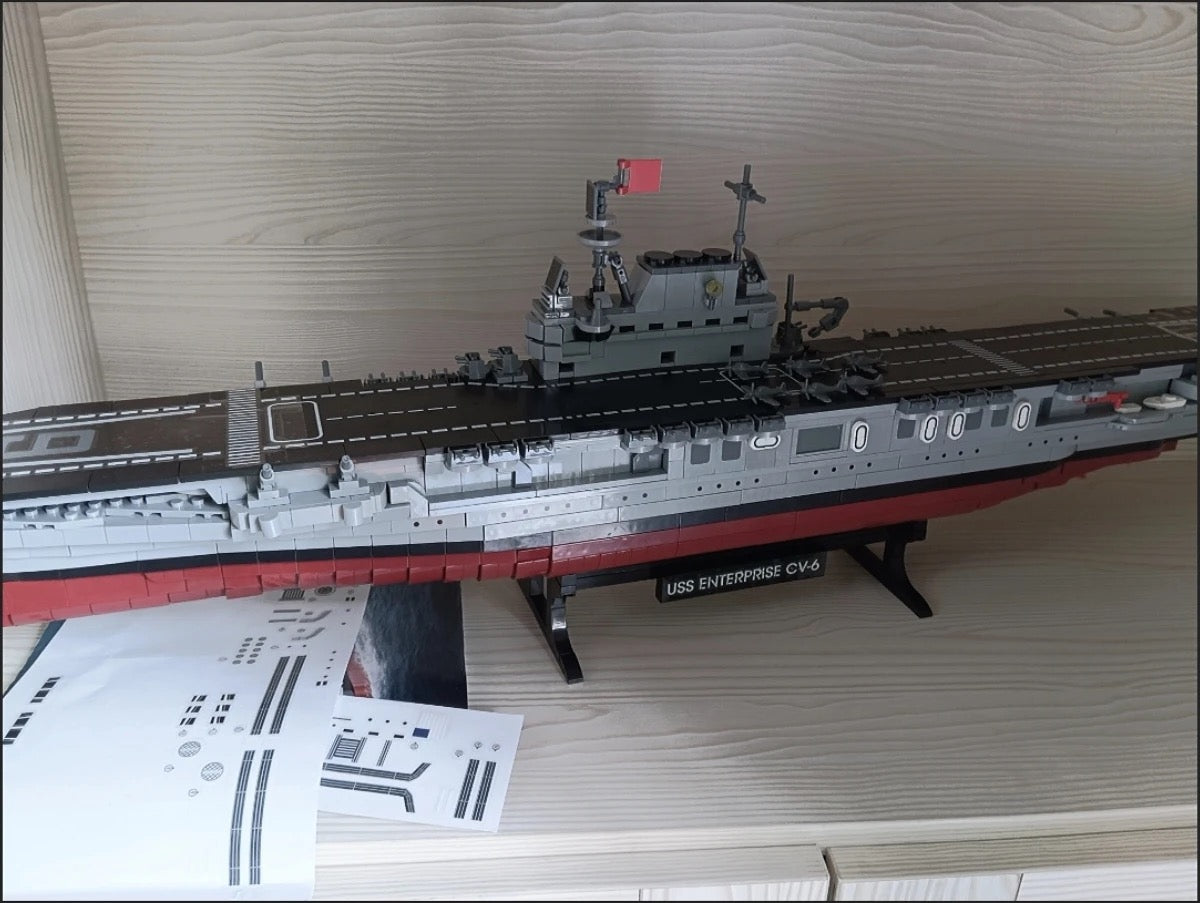 WWII USS CV-6 Enterprise Large Building Blocks Model