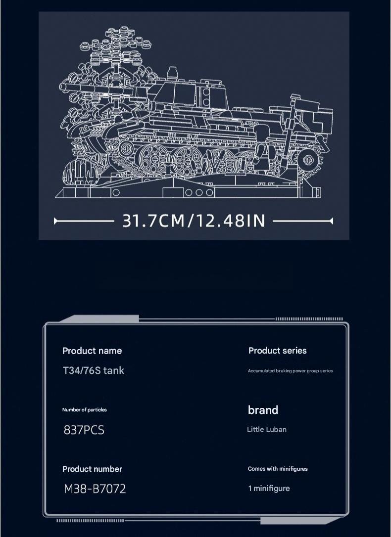 RC T34/76 Tank Military Building Block Model