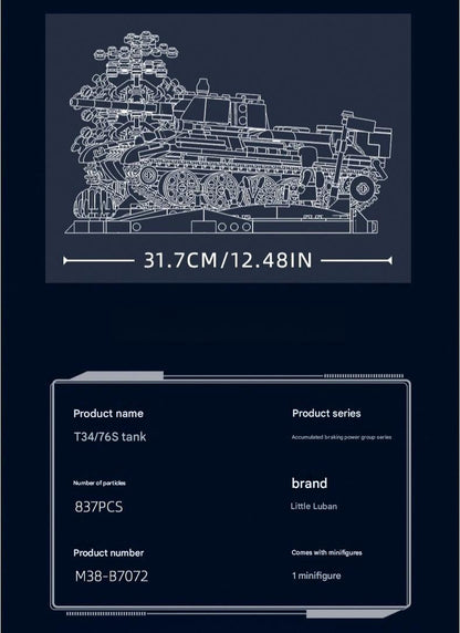 RC T34/76 Tank Military Building Block Model