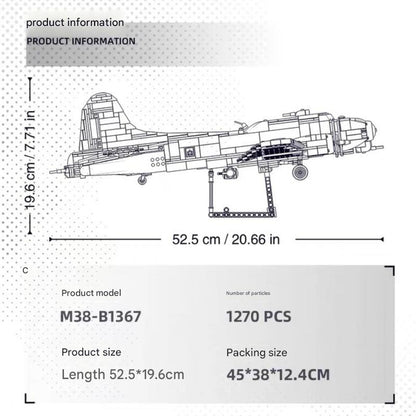 B-17GS Flying Fortress Bomber Building Block Model