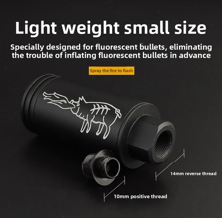 Metal Spitfire Flash Silencer - RGB Tracer for Glow-in-the-Dark Bullet Shooting