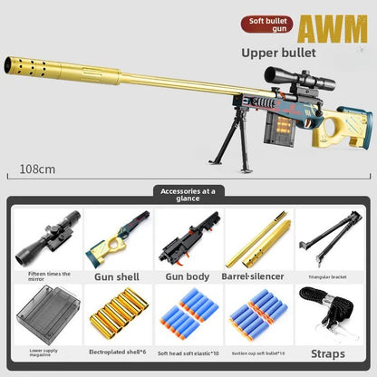 Gold AWM sniper soft bullet gun