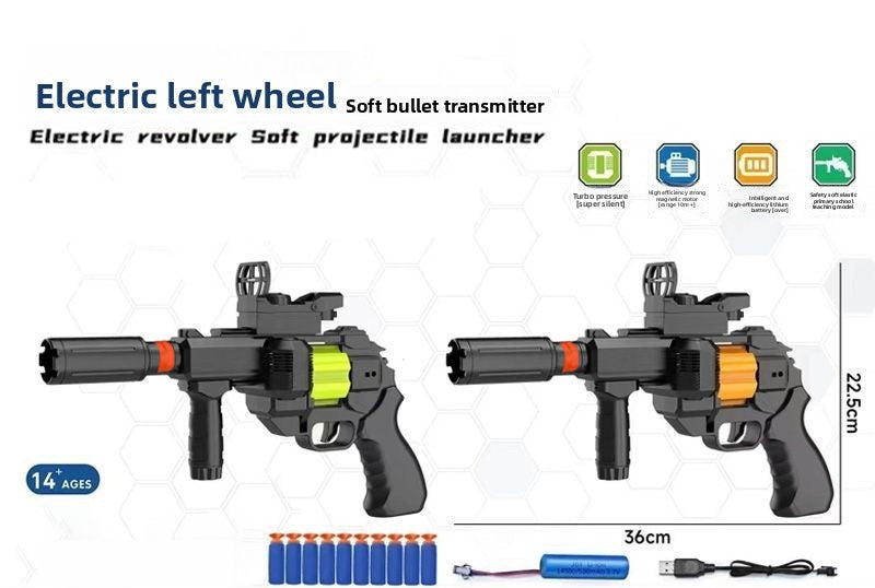 Electric revolver soft bullet gun